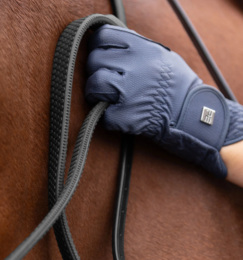 Premier Equine Rubber Reins - Black-2