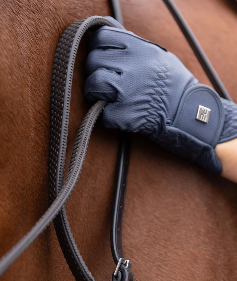 Premier Equine Rubber Reins - Dark Havana-2