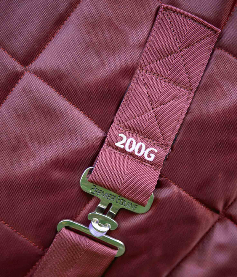 Premier Equine Tuscan 200g Stable Rug - Burgundy-3