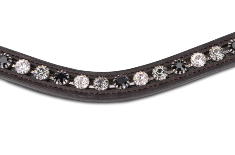 Shires Velociti GARA Three Tone Browband - Black/Havana-1