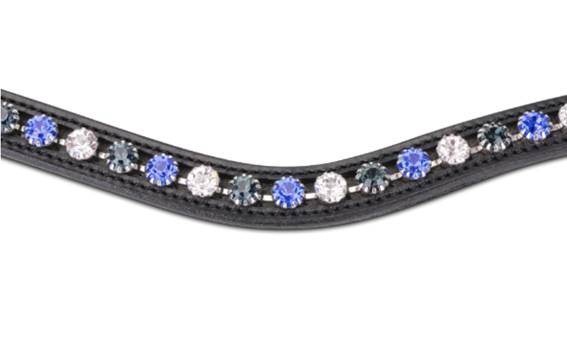 Shires Velociti GARA Three Tone Browband - Blue/Black-1