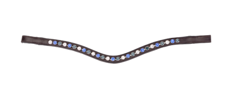 Shires Velociti GARA Three Tone Browband - Blue/Havana