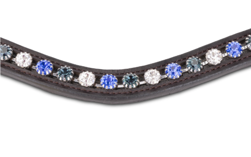 Shires Velociti GARA Three Tone Browband - Blue/Havana-1