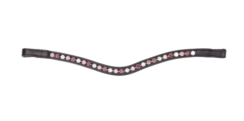 Shires Velociti GARA Three Tone Browband - Cerise/Black