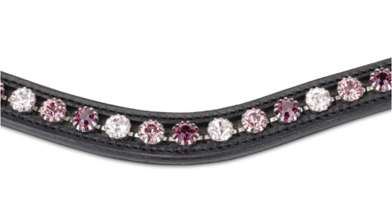 Shires Velociti GARA Three Tone Browband - Cerise/Black-1