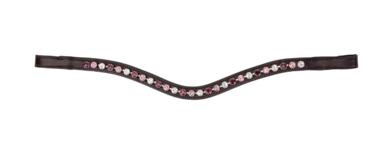 Shires Velociti GARA Three Tone Browband - Cerise/Havana