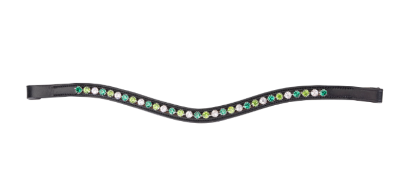 Velociti GARA Three Tone Browband - Green/Brown