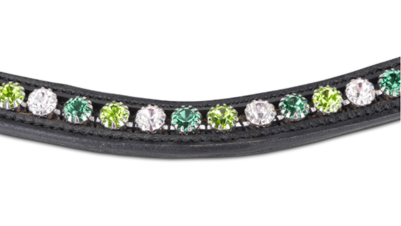 Shires Velociti GARA Three Tone Browband - Green/Black-1