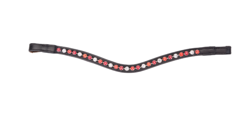 Shires Velociti GARA Three Tone Browband - Red/Black