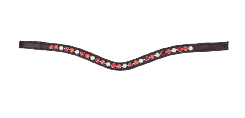 Shires Velociti GARA Three Tone Browband - Red/Havana