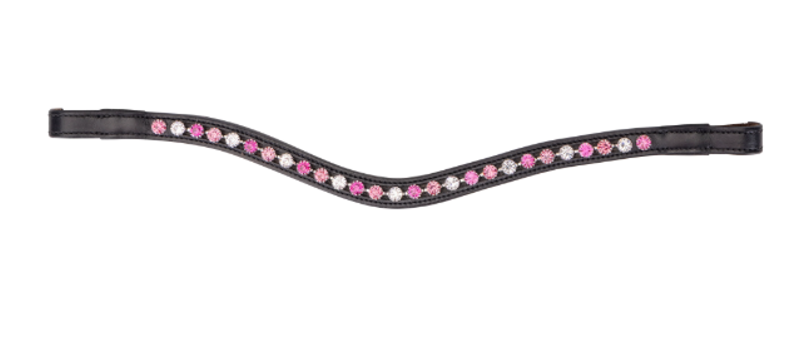 Shires Velociti GARA Three Tone Browband - Rose/Black