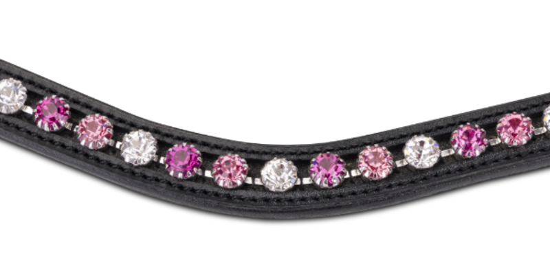 Shires Velociti GARA Three Tone Browband - Rose/Black-1