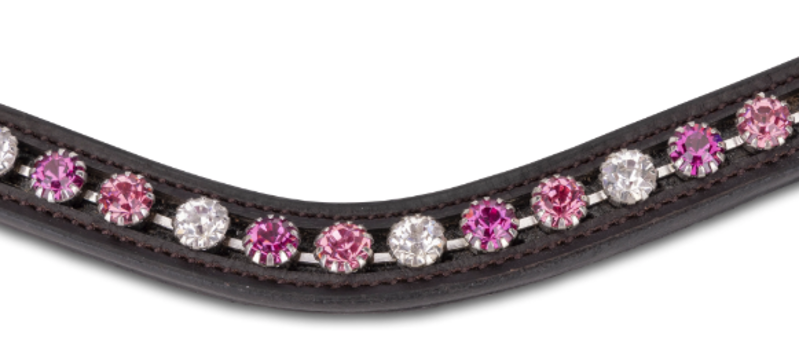 Shires Velociti GARA Three Tone Browband - Rose/Havana-1