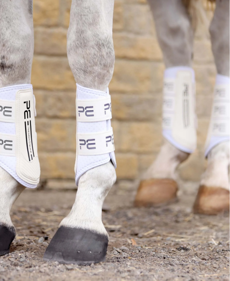 Premier Equine Air Velox Single Locking Brushing Boots - White-1