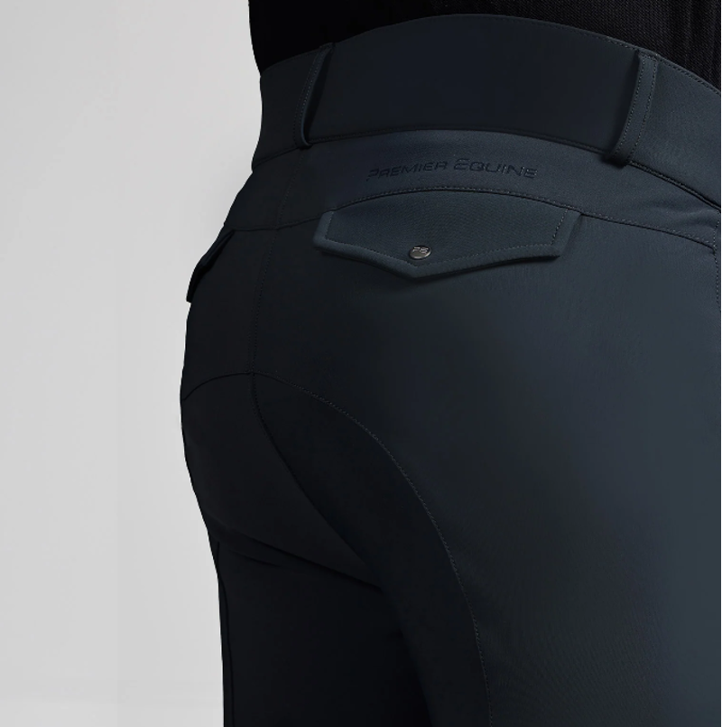Premier Equine Verismo Men's Gel Knee Riding Breeches - Anthracite-2