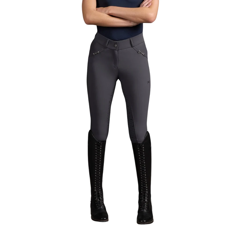 Premier Equine Filetto Womens Gel Full Seat Riding Breeches - Anthracite