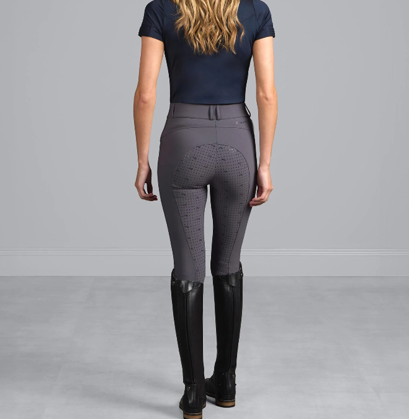 Premier Equine Filetto Womens Gel Full Seat Riding Breeches - Anthracite-2