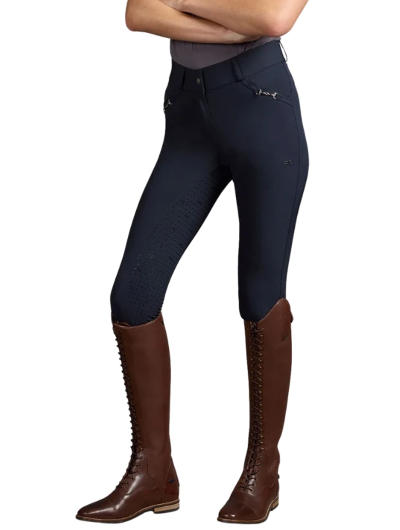 Premier Equine Filetto Womens Gel Full Seat Riding Breeches - Navy