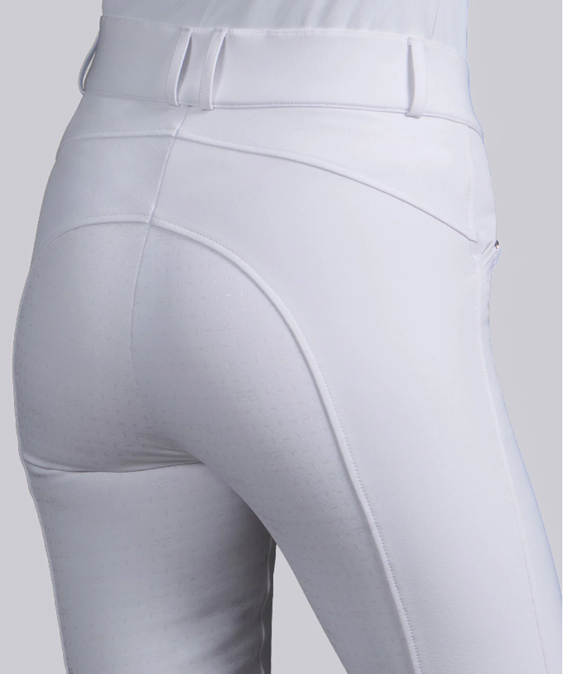 Premier Equine Filetto Womens Gel Full Seat Riding Breeches - White-2