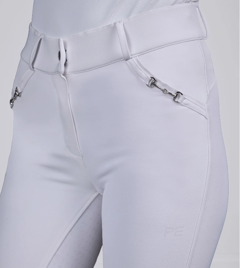 Premier Equine Filetto Womens Gel Full Seat Riding Breeches - White-1