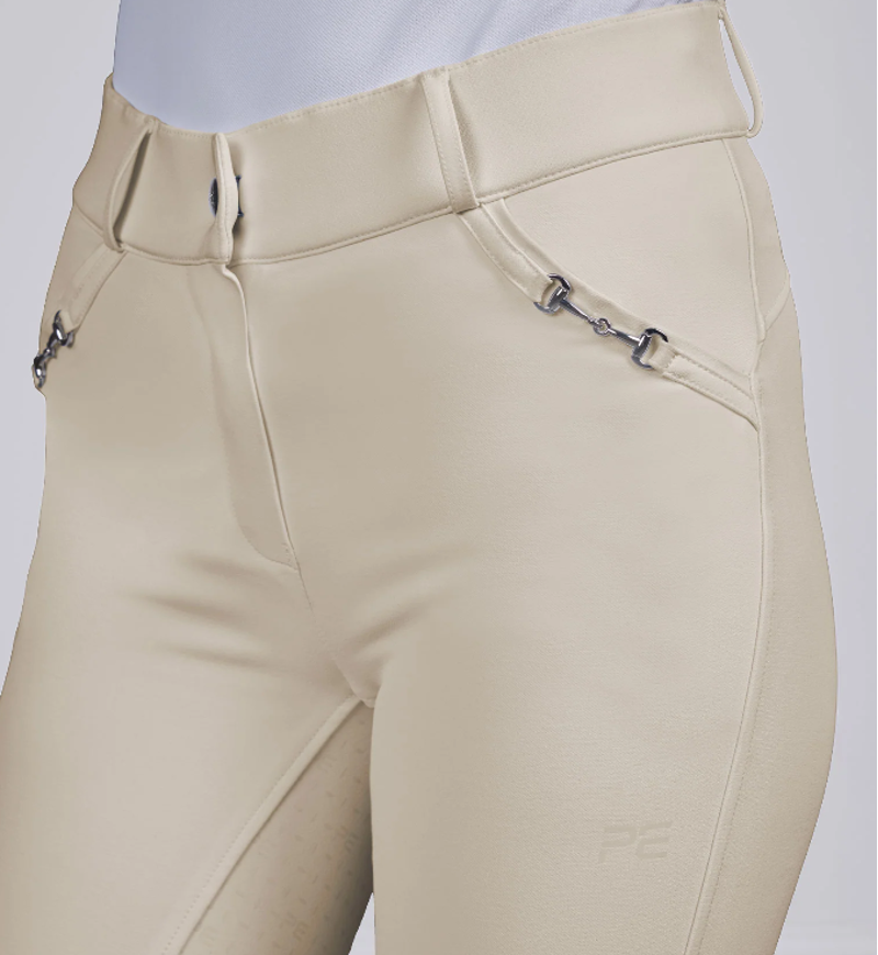 Premier Equine Filetto Womens Gel Full Seat Riding Breeches - Vanilla-1