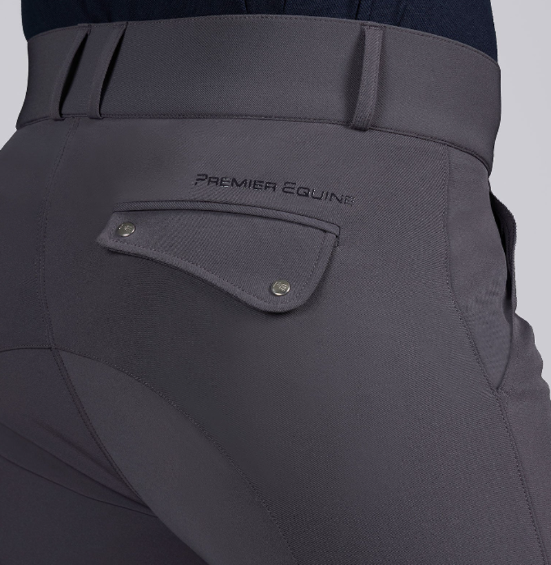 Premier Equine Ludis Men's Gel Knee Riding Breeches - Anthracite-2