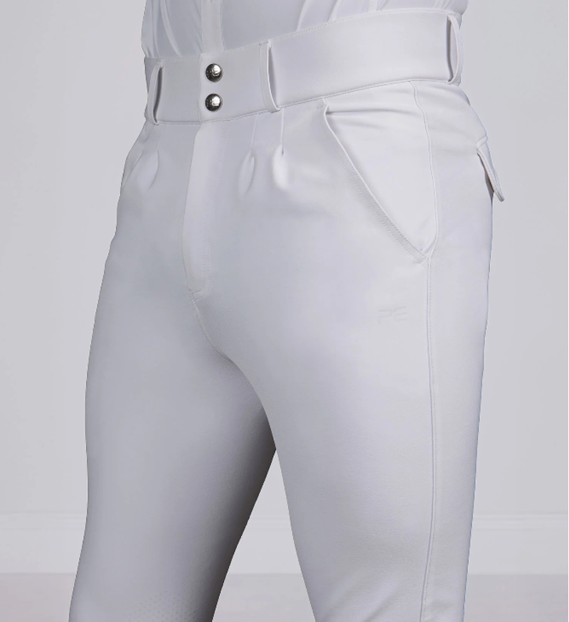 Premier Equine Ludis Men's Gel Knee Riding Breeches - White-1