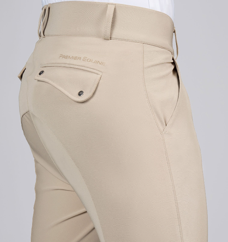 Premier Equine Ludis Men's Gel Knee Riding Breeches - Beige-2