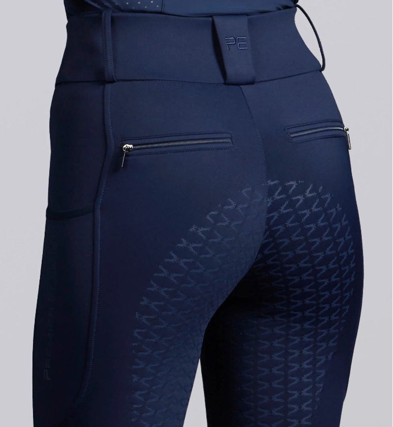 Premier Equine Prospero Ladies Riding Tights - Navy-2