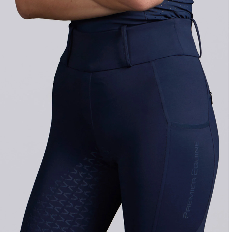 Premier Equine Prospero Ladies Riding Tights - Navy-1