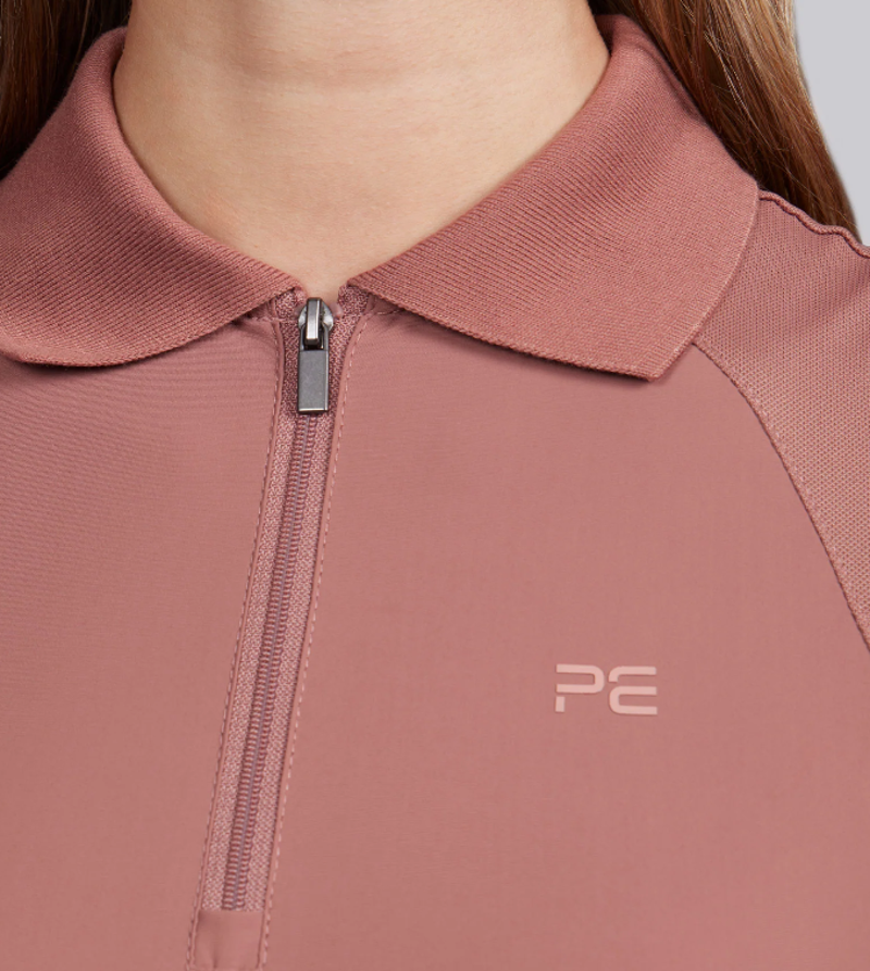 Premier Equine Prospero Ladies Sleeveless Polo Top - Rosewood -1