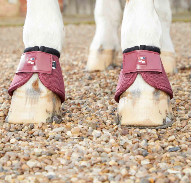 Premier Equine Ballistic No-Turn Over Reach Boots - Burgundy-1