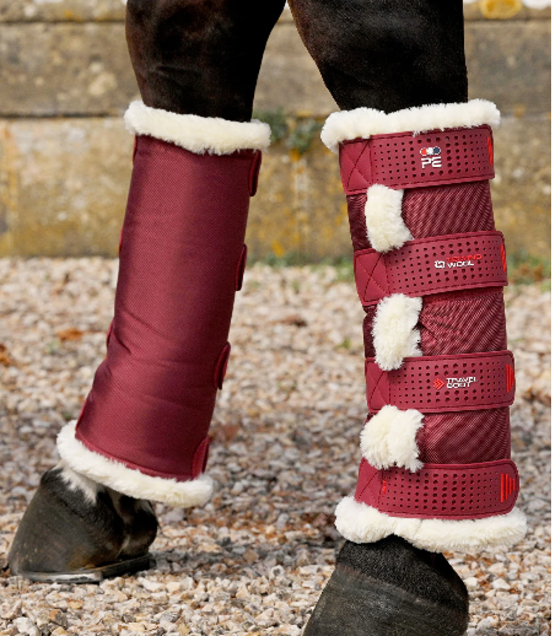 Premier Equine Techno Wool Travel Boots - Burgundy -1