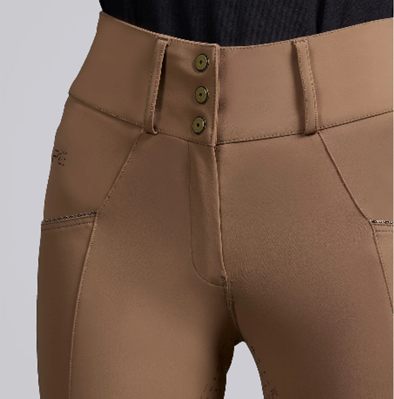 Premier Equine Sassari Womens Gel Full Seat Riding Breeches - Caramel-1