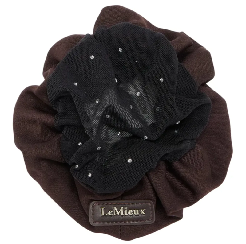 LeMieux Scrunchie with Crystal Hair Net - Brown/Black