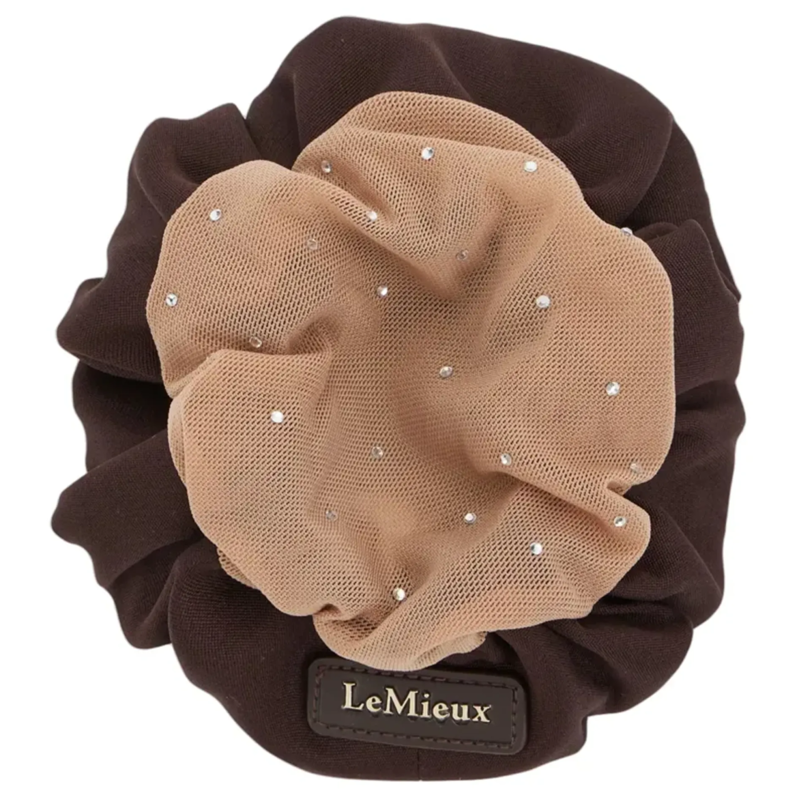 LeMieux Scrunchie with Crystal Hair Net - Brown/Blonde