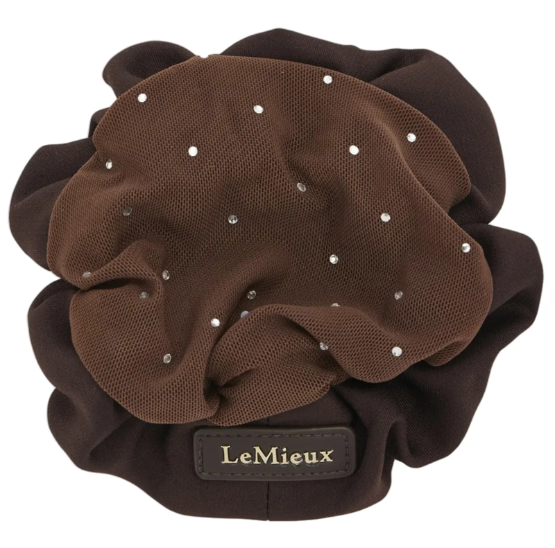 LeMieux Scrunchie with Crystal Hair Net - Brown/Brown 