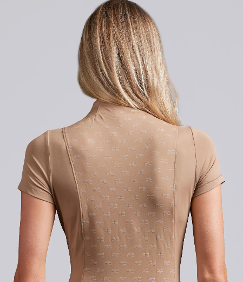 Premier Equine Valerius Womens Short Sleeve Base Layer - Latte -1