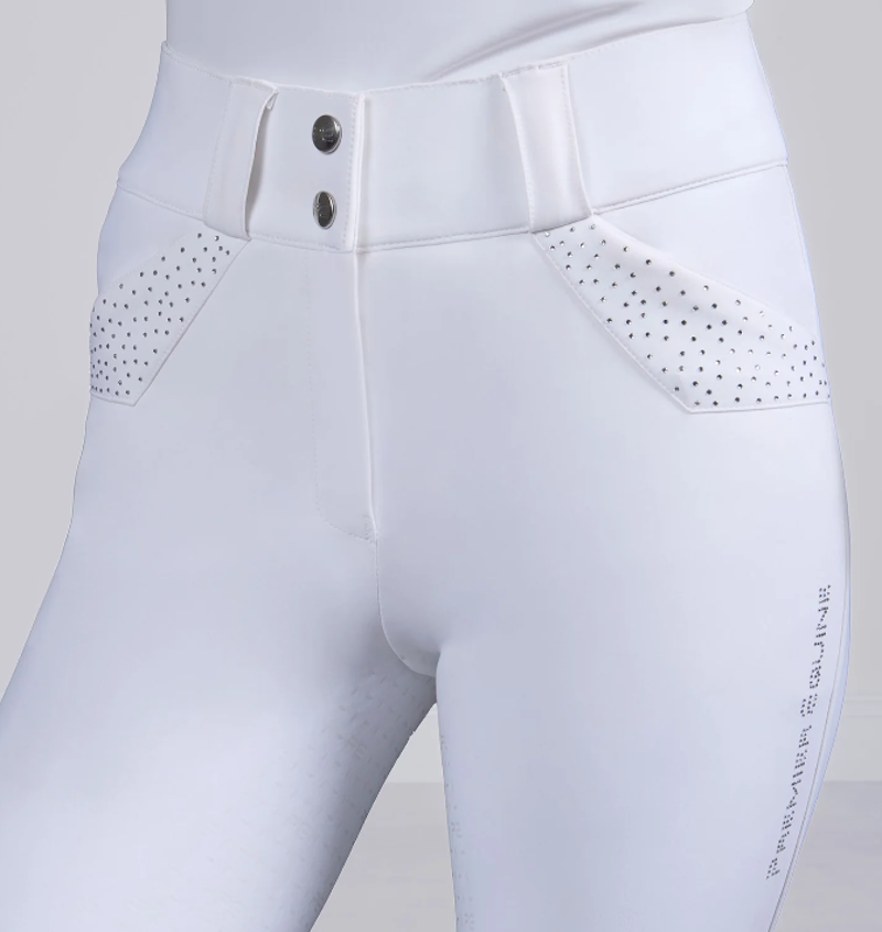 Premier Equine Torino II Women's Full Seat Riding Breeches - White-2