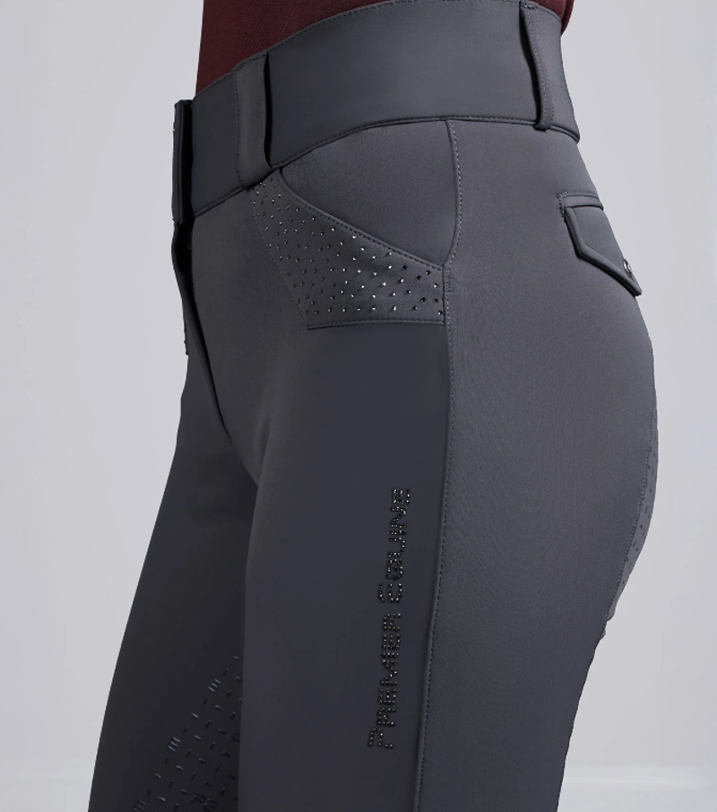 Premier Equine Torino II Women's Full Seat Riding Breeches - Anthracite-3