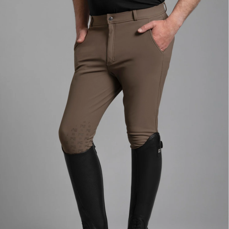 Premier Equine Santino Men's Gel Knee Riding Breeches - Walnut-1