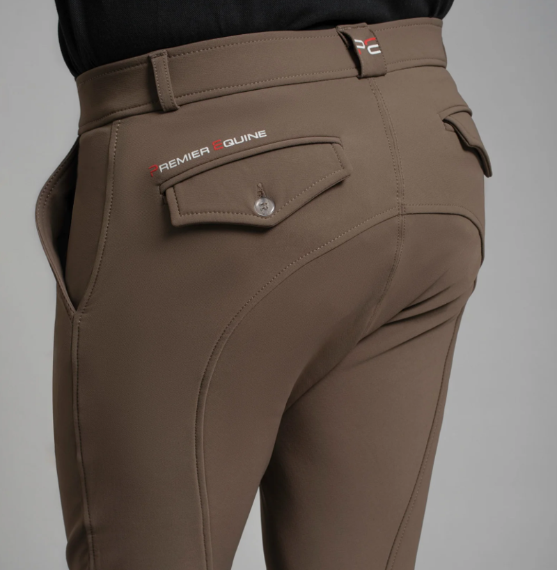 Premier Equine Santino Men's Gel Knee Riding Breeches - Walnut-3