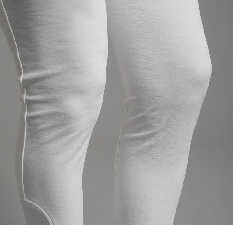Premier Equine Santino Gel Knee Competition Breeches - White-2