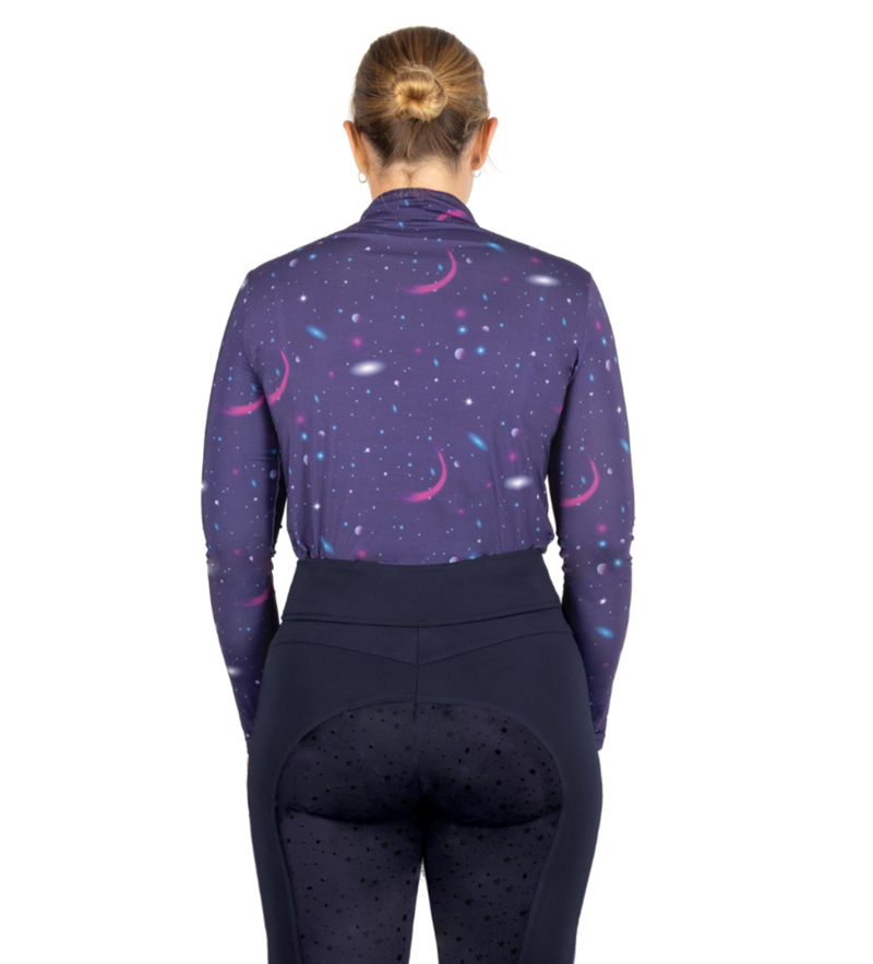 Hy Equestrian Elevate Out Of This World Women's Base Layer - Navy/Magenta-1
