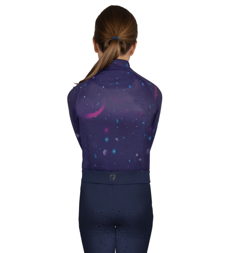 Hy Equestrian Elevate Children's Out Of This World Base Layer - Navy/Magenta-2