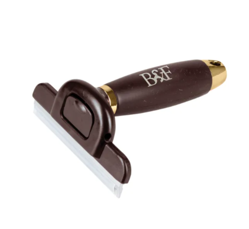 Benji and Flo Gel Handle Deshedding Tool - Brown/ Gold 