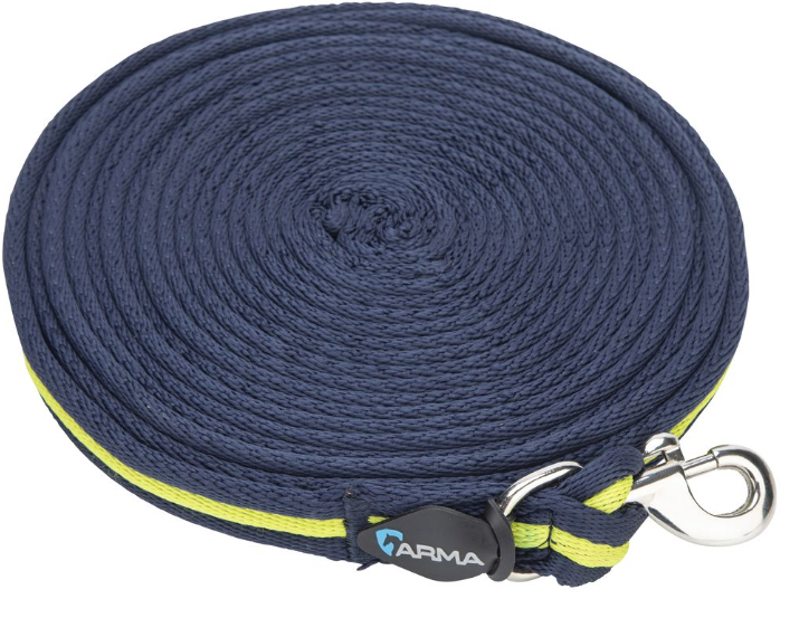 Shires ARMA Cushion Web Lunge Line - Navy/Lime
