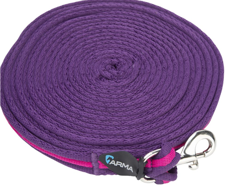 Shires ARMA Cushion Web Lunge Line - Magenta/Plum