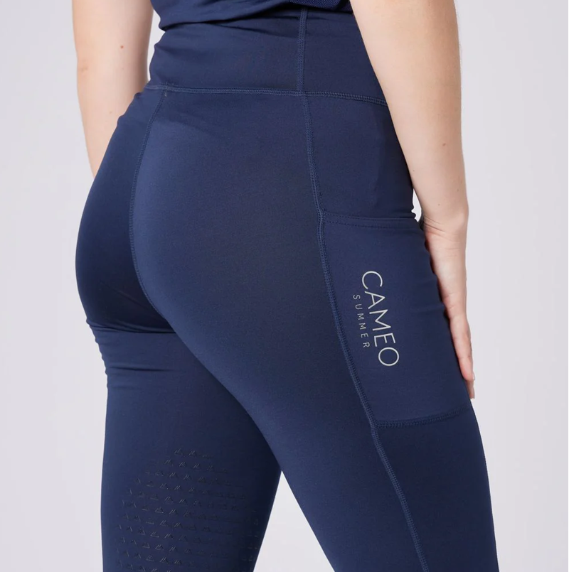 Cameo Ladies Summer Riding Tights - Navy-1