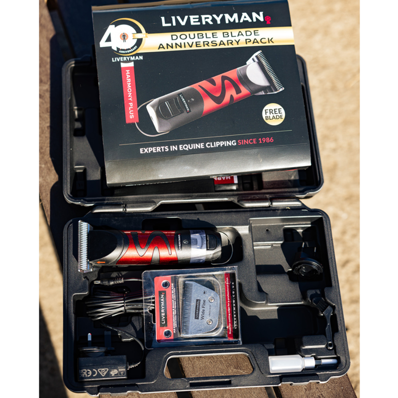 Liveryman Harmony Plus Anniversary Horse Clippers - Double Blade Pack-1